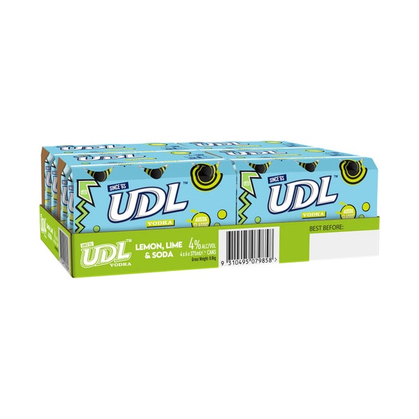 UDL Vodka Lemon Lime & Soda Can 375mL | 24 Pack