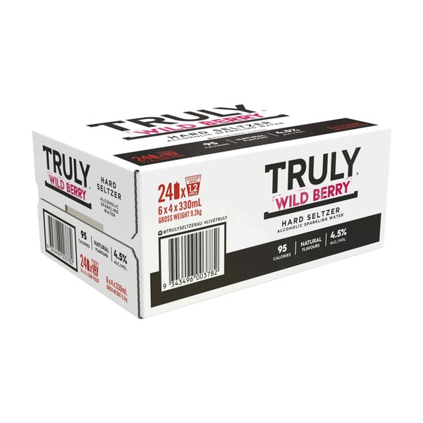 Truly Hard Seltzer Wild Berry Can 330mL | 24 Pack