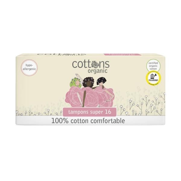 Cottons Super 100% Cotton Tampons | 16 pack