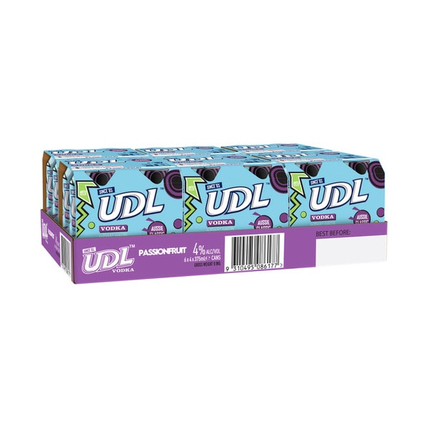 UDL Vodka & Passionfruit Can 375mL | 24 Pack