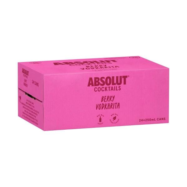 Absolut Cocktails Berry Vodkarita Can 250mL | 24 Pack