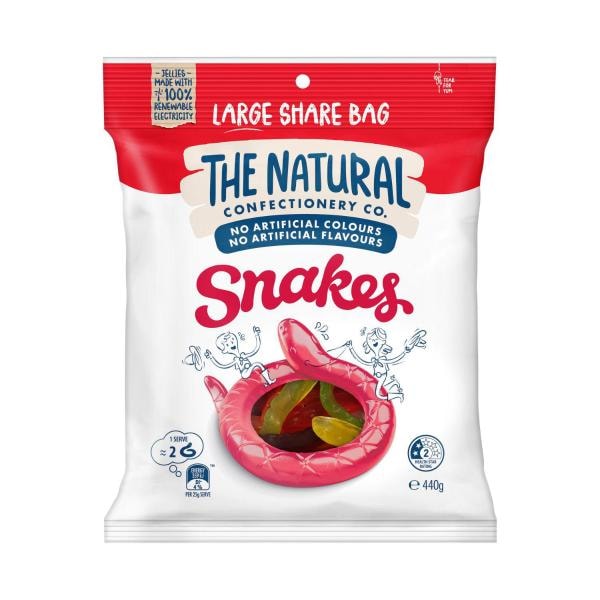 The Natural Confectionery Co. Snakes Lollies Value Bag | 440g