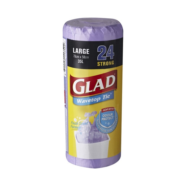 Glad Kitchen Tidy Bags Wavetop Color Large | 24 pack