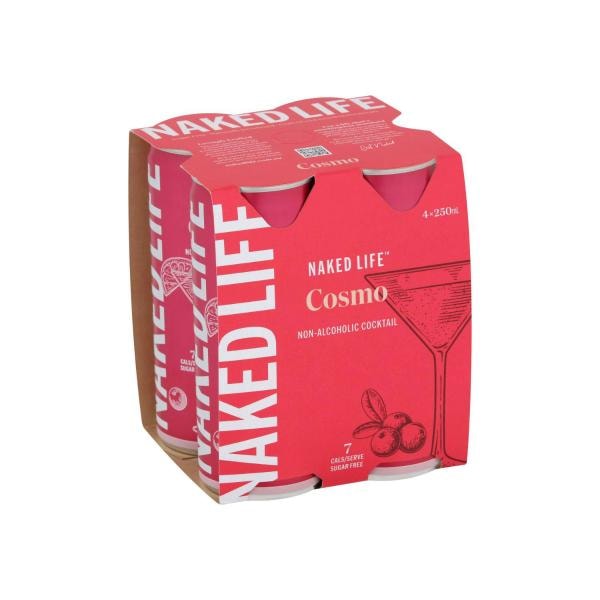 Naked Life Non Alcoholic Cocktail Cosmo 4x250mL | 4 pack