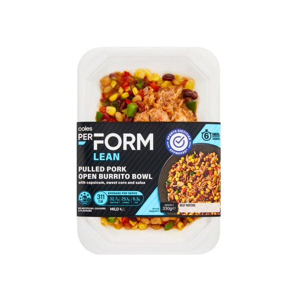 Coles Perform Pulled Pork Burrito Bowl | 330g