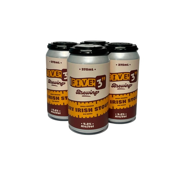 Five 3 Brewing Dry Irish Stout Can 375mL | 4 Pack