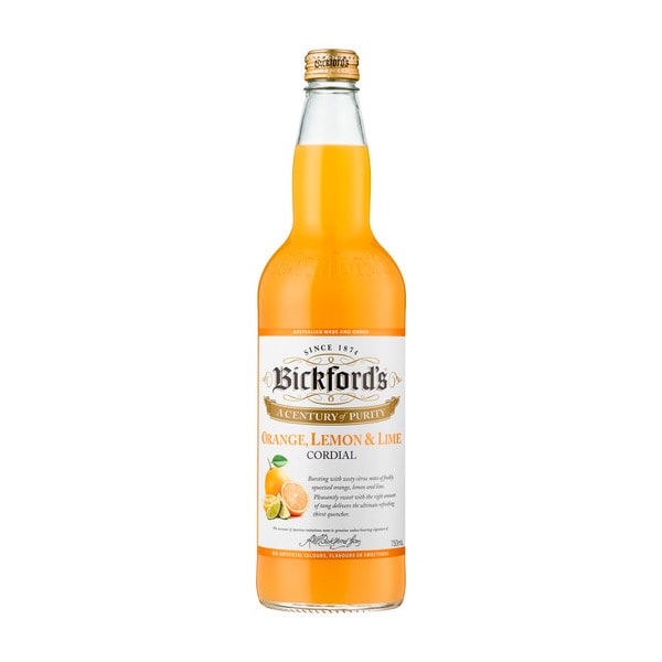 Bickfords Cordial Orange Lemon Lime | 750mL
