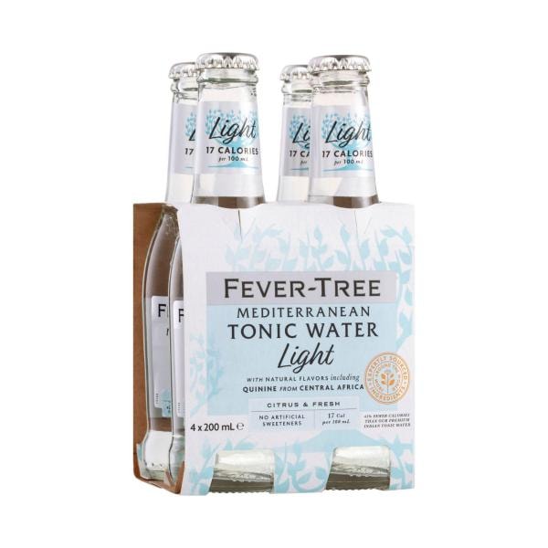 Fever-Tree Premium Mixers Light Meditteranean Tonic 4x200mL | 4 pack