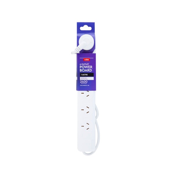 Coles 6 Outlet Powerboard | 1 each