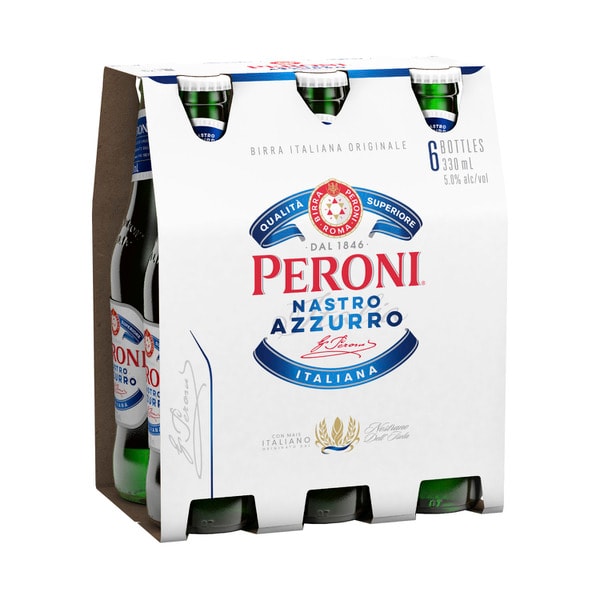 Peroni Nastro Azzurro 5% Bottle 330mL | 6 Pack