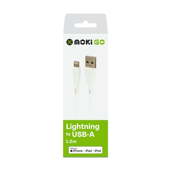 Moki Go Lightning To USB Syncharge Cable 1.2M (Mfi) | 1 each