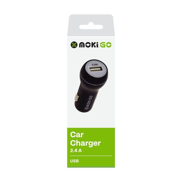 Moki Go Car Charger 1x2.4Amp (2.4Amp Total) | 1 each