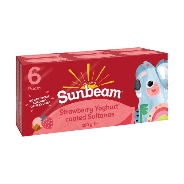 Sunbeam Strawberry Yoghurt Covered Sultanas 6x40g | 6 pack