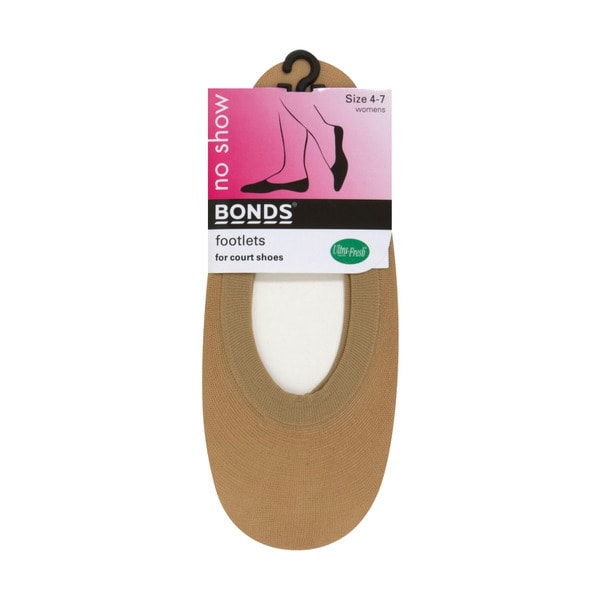 Bonds Hoisery Footlet Size 8-11 Ladies Tan | 1 pack