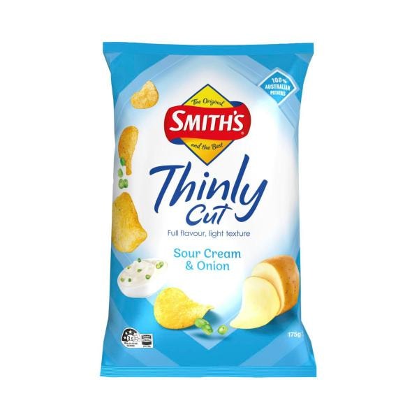 Smith's Sour Cream And Onion Thinly Cut Potato Chips | 175g