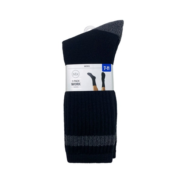 Men's Work/Outdoor Crew Sock Size 7-11 | 3 pack