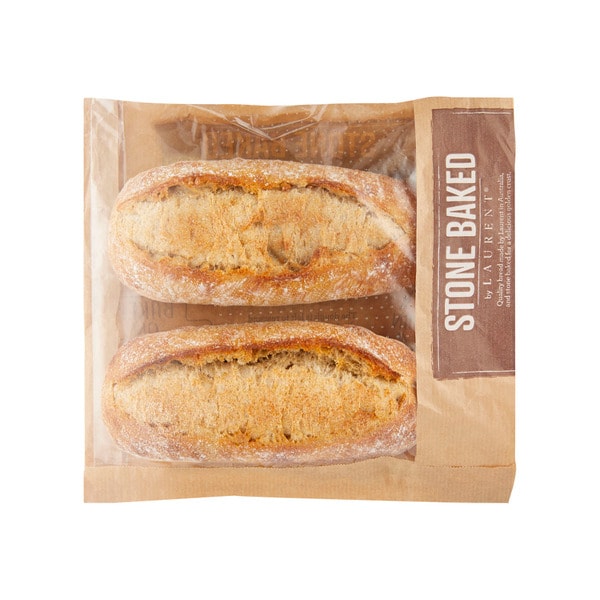 Coles Bakery Stone Baked Light Rye Sub Roll | 2 pack
