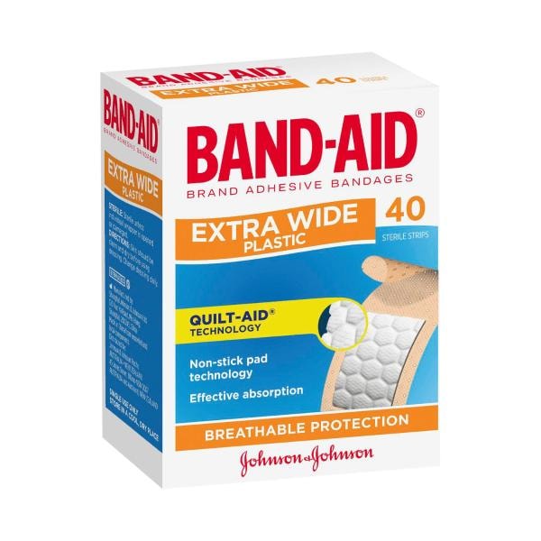 Band-Aid Extra Wide Plastic Strips | 40 pack