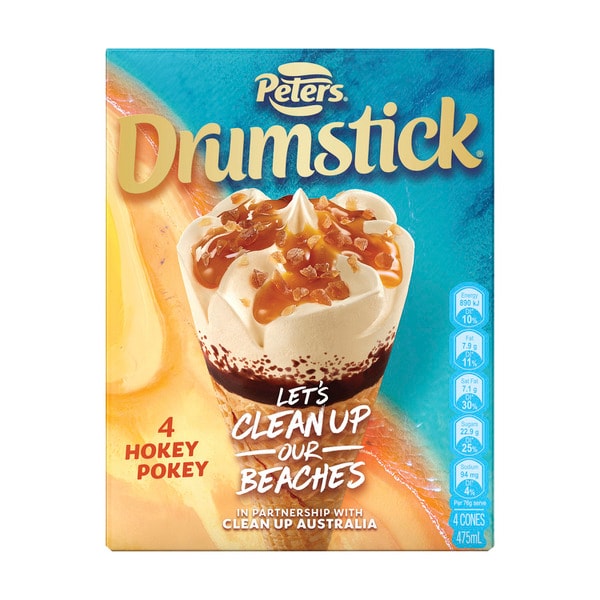 Peters Drumstick Hokey Pokey Ice Cream 4 Pack | 475mL