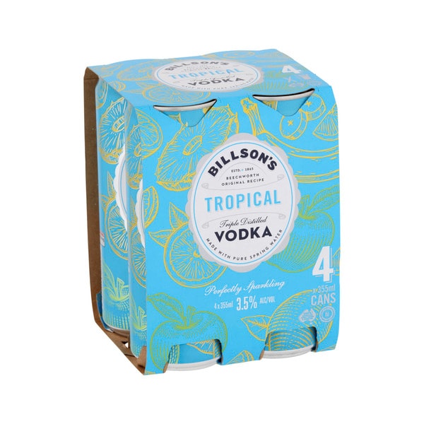 Billson's Tropical Punch Vodka Mixed Drink Can 355mL | 4 Pack