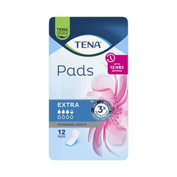 Tena Extra Standard Length Incontinence Pads | 12 pack