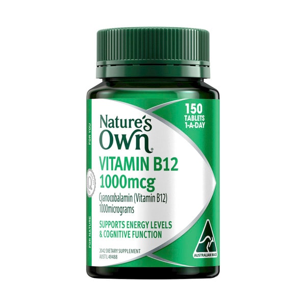 Nature's Own Vitamin B12 1000mcg Vitamin B Tablets for Energy | 150 pack