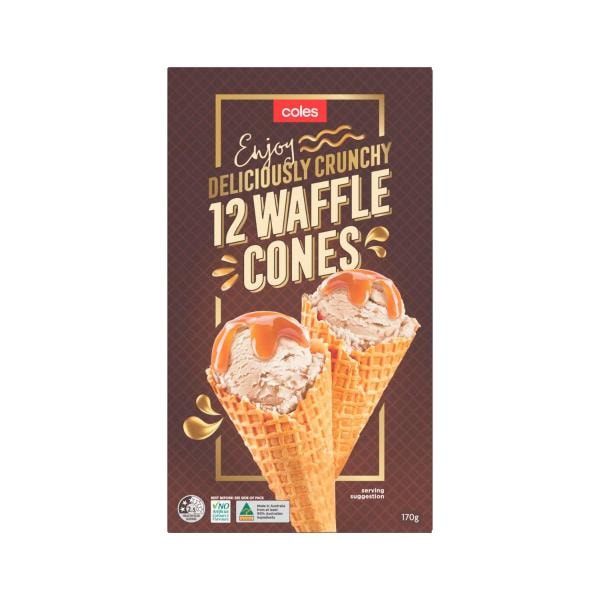Coles Plain Waffle Ice Cream Cones  | 12 pack