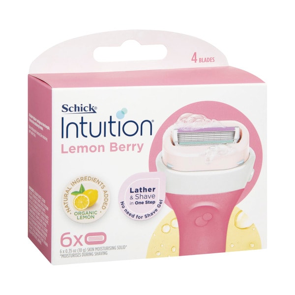 Schick Intuition Lemon Berry Refill Blades | 6 pack