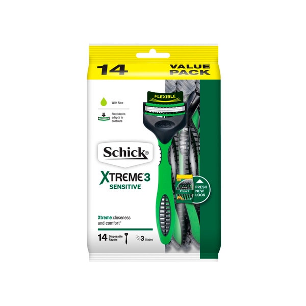 Schick Xtreme 3 Disposable Razors Sensitive | 14 pack