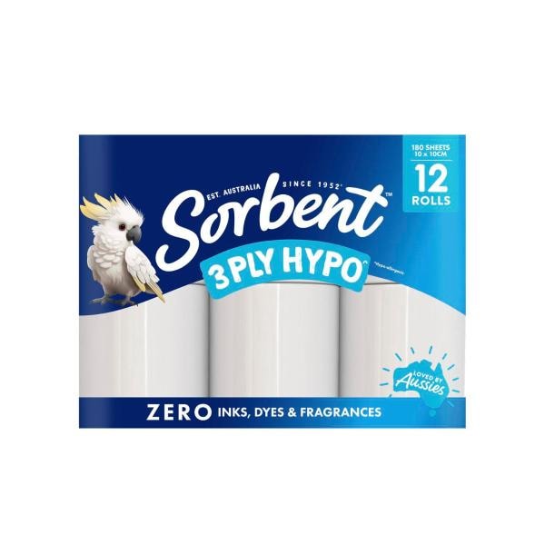 Sorbent Hypo Allergenic Toilet Tissue | 12 pack