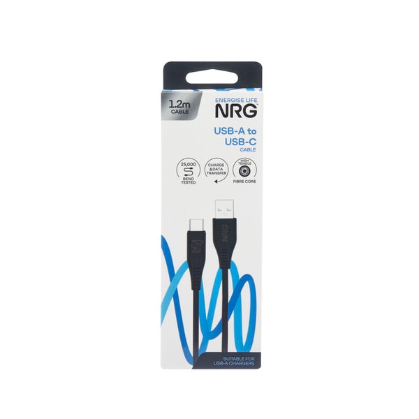 NRG 1.2M USB-A To C - Black | 1 pack