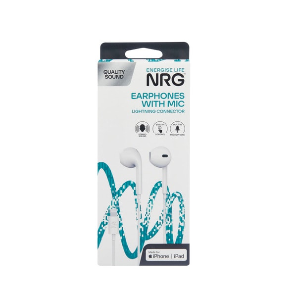 NRG Wired Earphone With Microphone Lightning | 1 each