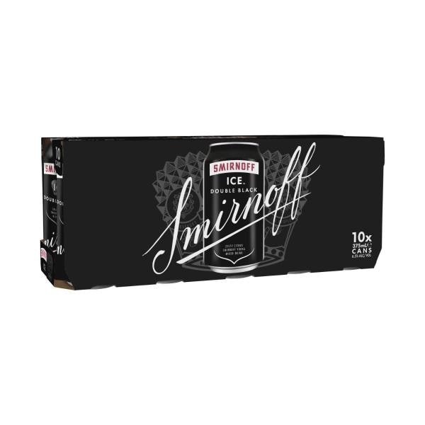 Smirnoff Ice Double Black Can 375mL | 10 Pack