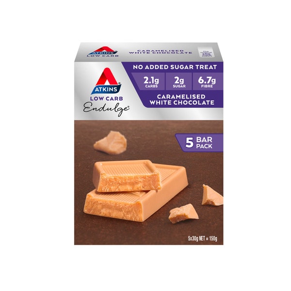 Atkins Low Carb Endulge Bars Caramelised White Chocolate 5x30g | 150g