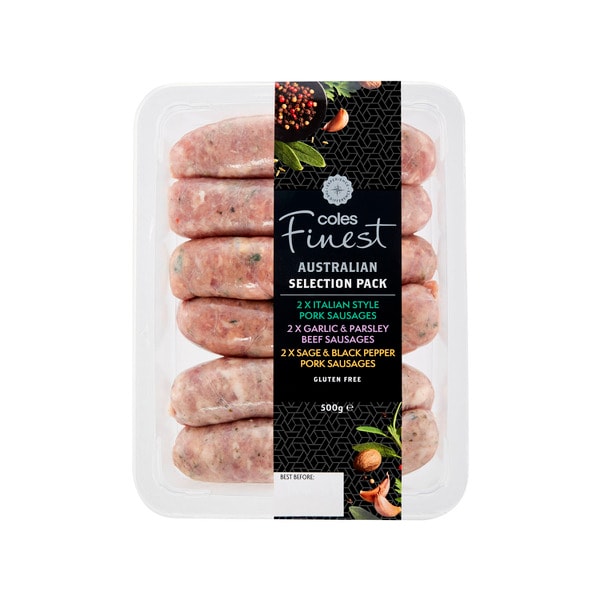 Coles Finest Mixed Selection Sausage Pack | 500g