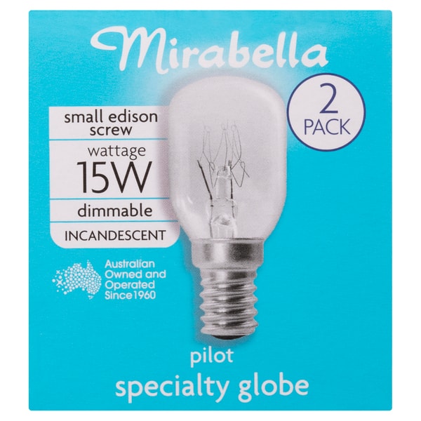 Mirabella Pilot Globe 15 watt Small Edison Screw Clear | 2 pack
