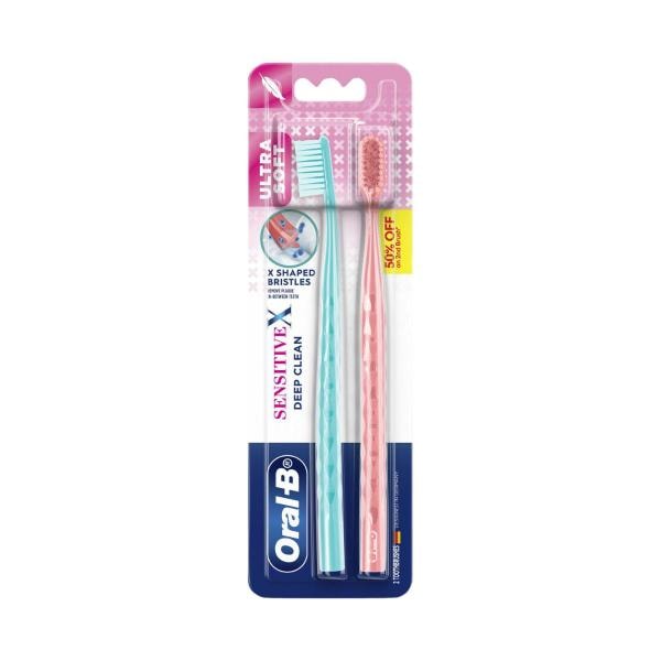 Oral B Toothbrush Sensitive X Deep Clean | 2 pack