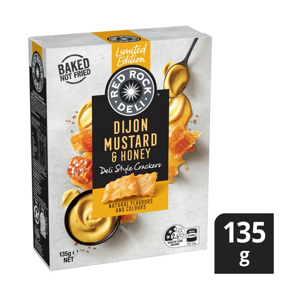 Red Rock Deli Style Cracker Dijon Mustard Hon | 135g