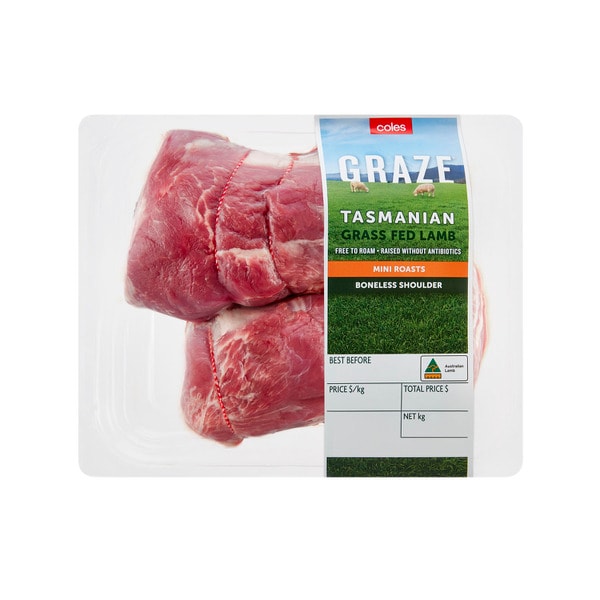 Coles Graze Lamb Mini Shoulder Roast 2 Pack | approx. 700g