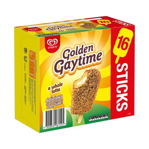 Streets Golden Gaytime Ice Cream Original Value Pack 16 Pack | 1.6L