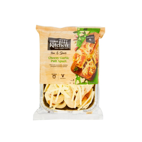 Coles Kitchen Tear And Share Cheesy Garlic Bread | 350g
