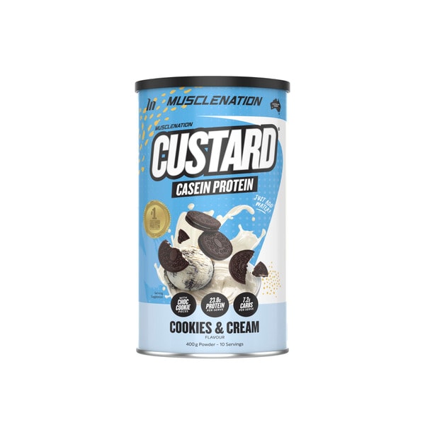 Muscle Nation Custard Casein Protein Powder Cookies & Cream | 400g