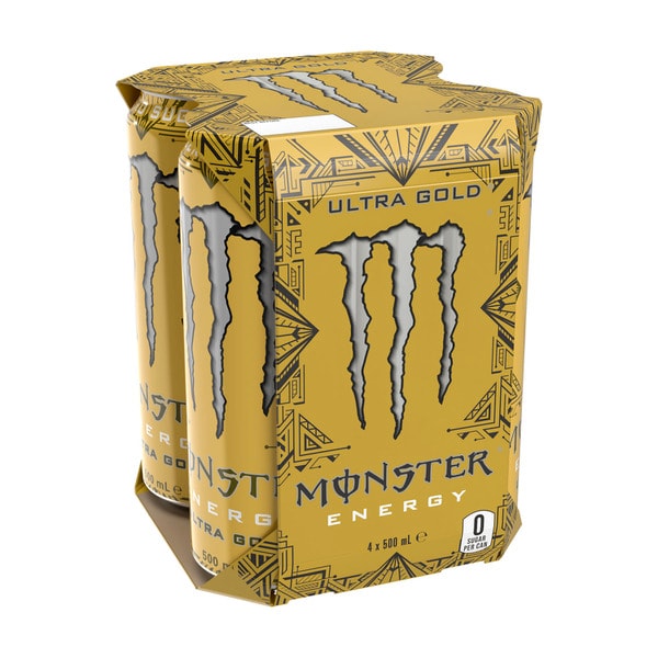 Monster Energy Drink Ultra Gold Multipack Cans 4x500mL | 4 pack