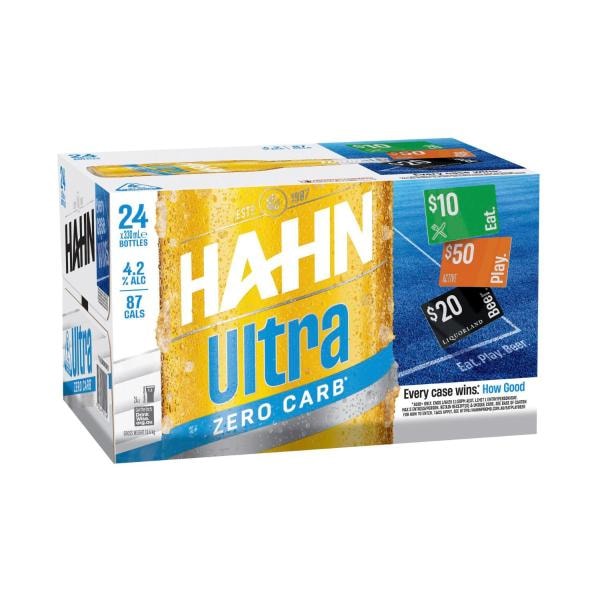 Hahn Ultra Low Carb Bottle 330mL | 24 Pack