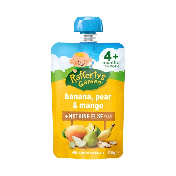 Rafferty's Garden Banana Pear & Mango Baby Food Puree Pouch 4+ Months | 120g