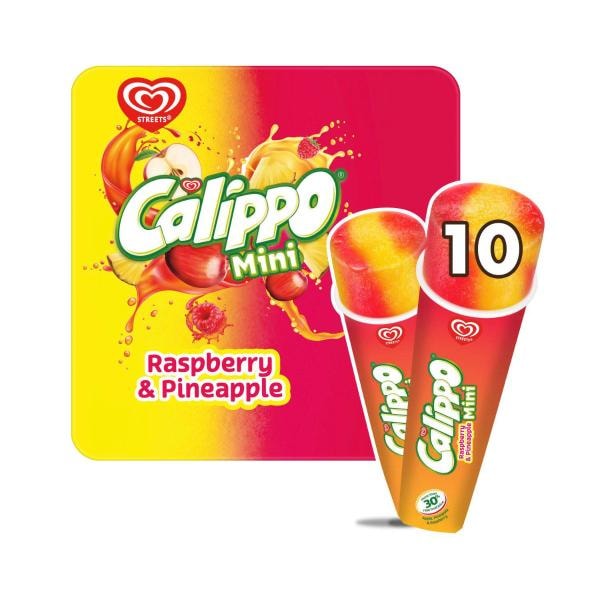 Streets Calippo Mini Ice Raspberry Pineapple Ice Cream 10 pack | 575mL