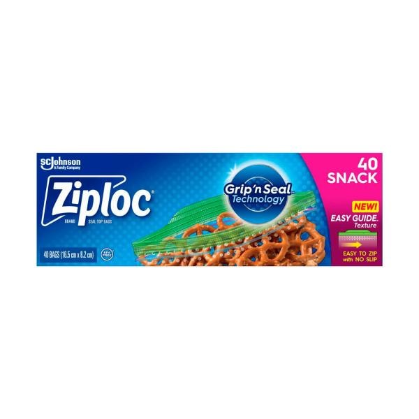 Ziploc Snack Bag Resealable Food Storage | 40 pack