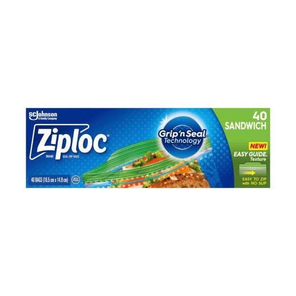 Ziploc Sandwich Bags Resealable Food Storage | 40 pack