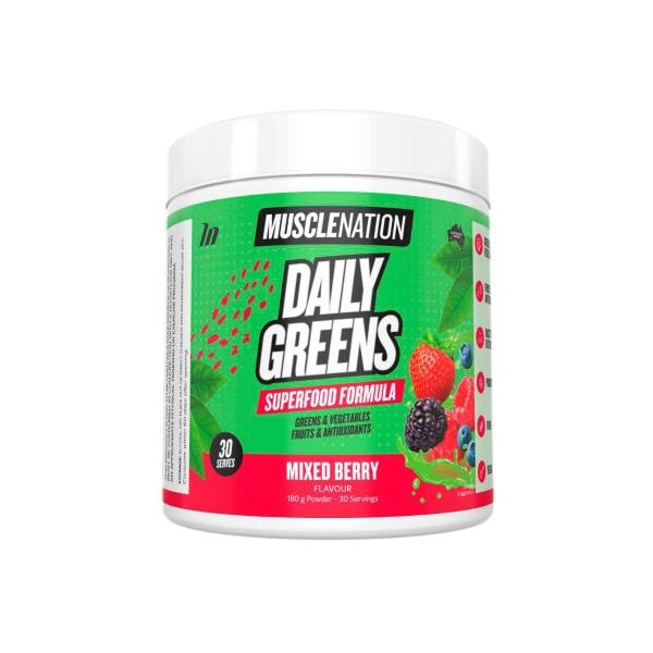 Muscle Nation Daily Greens Mixed Berry Protein Powder | 180g