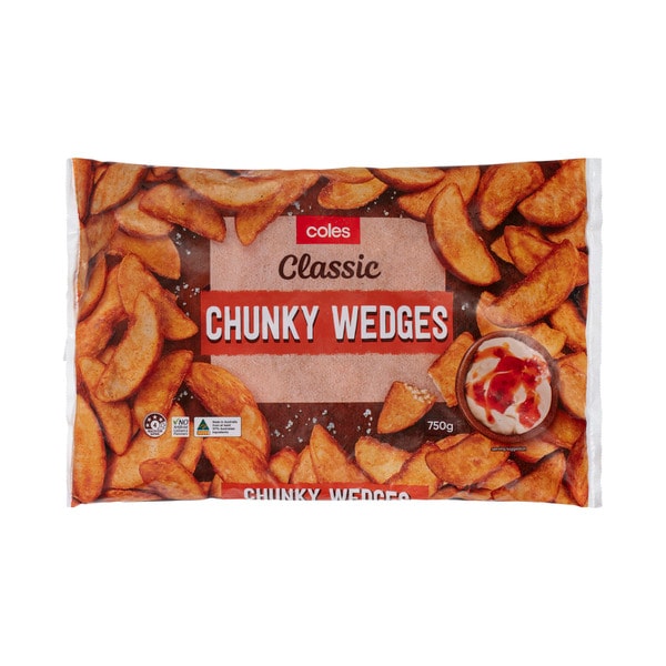 Coles Frozen Australian Potato Chunky Wedges | 750g